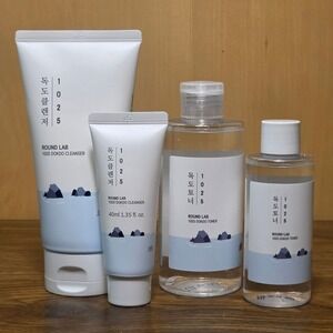 ROUND LAB 1025 Dokdo Toner Cleanser 4 Piece Skincare Set New K-Beauty